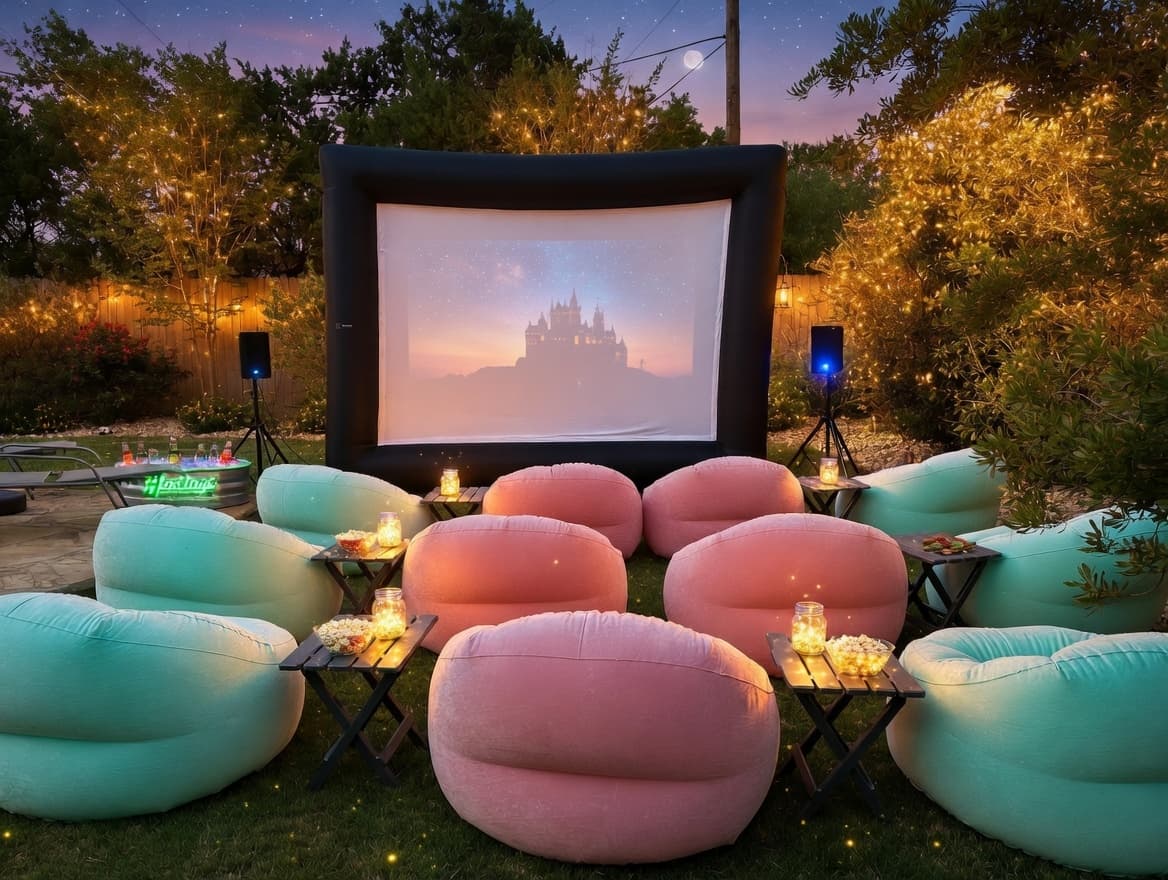 Outdoor movie setup 6 in Pflugerville